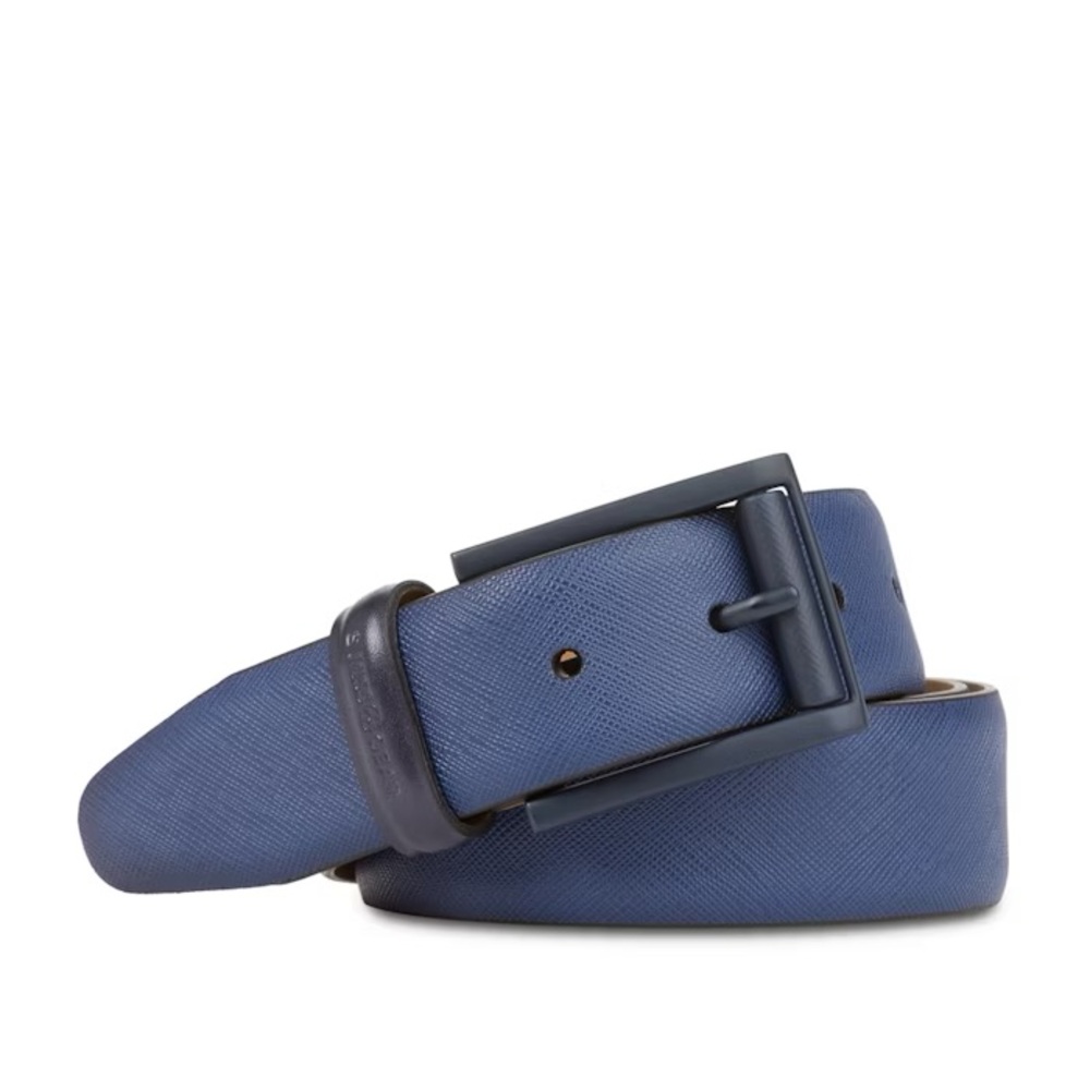 SWISSGEAR Saffiano Leather Belt | Navy Blue | I’d say a size 32 Waist
